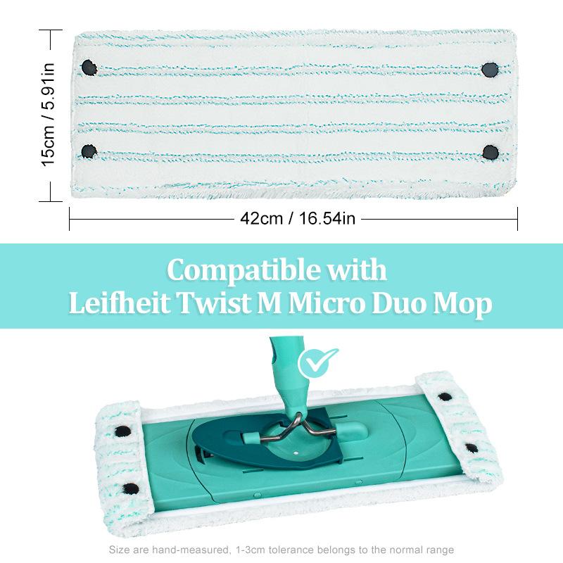 1/2PCS Small Mop Flat Replacement Head for Leifheit Wet and Dry Use Cleaning Pad for Home Floor Cleaning Supplies 42x15cm
