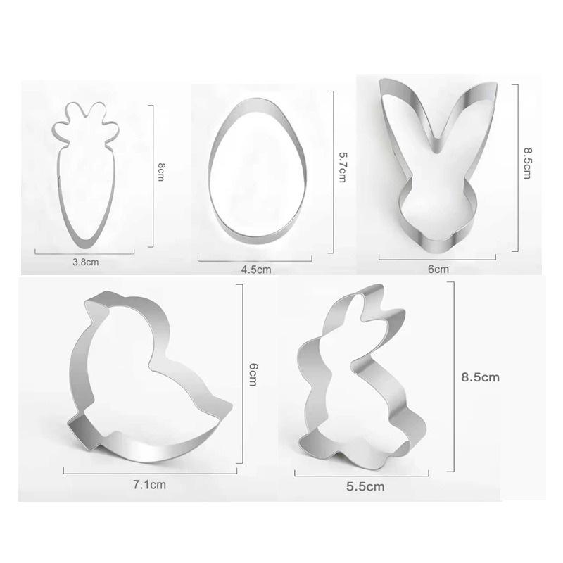 5/8/9pcs Stainlness Steel Cookie Cutter Mould Set Mini Easter Pastry Cookies Sandwich Biscuit Baking Molds Cake Decoration Tools