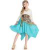 Children Gypsy Girls Irregular Hemline Sequin Strap Dance Dress Flamenco Performance Halloween Cosplay Costumes Role Play Outfit