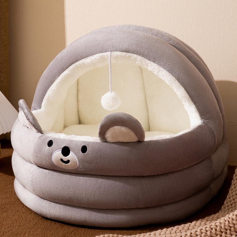 Katzennest Vier Jahreszeiten Universal-Katzenhaus Halbgeschlossenes Katzenbett Villa Katzenhaus Abnehmbares und waschbares Zwinger-Hundebett Heimtierbedarf