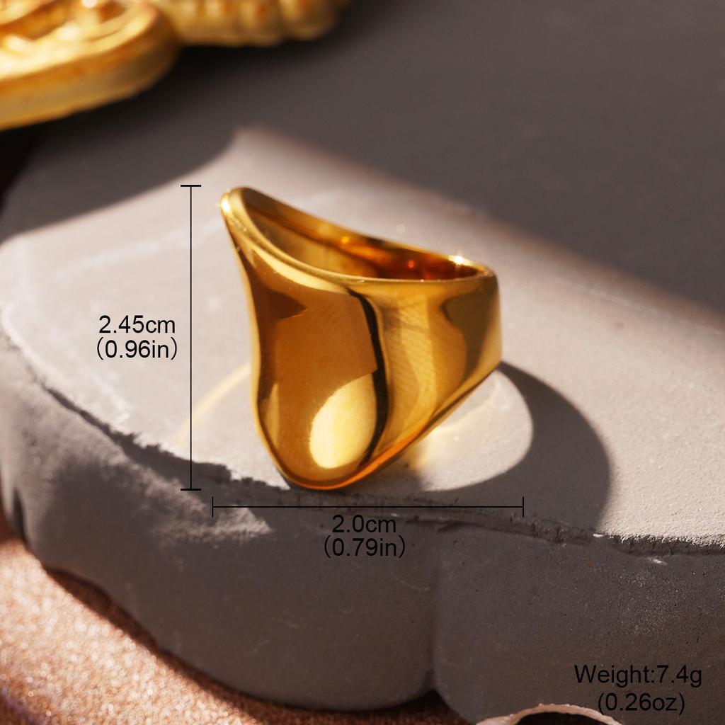 Cold wind fashion stainless steel European and American ring temperament line high-end sense gold hand jewelry