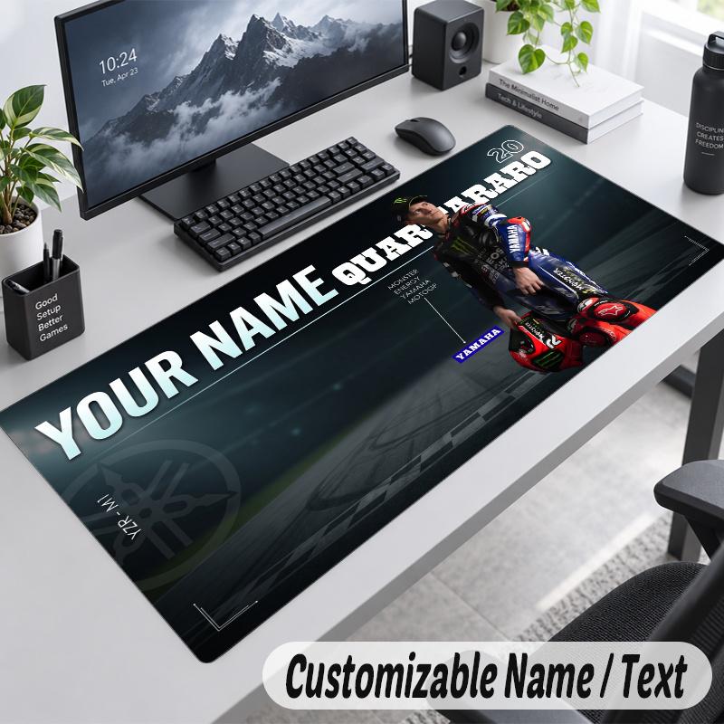 Fabio Quartararo Personalized Large Mouse Pad Custom Name Text Extended Desk Mat Gaming Mousepad
