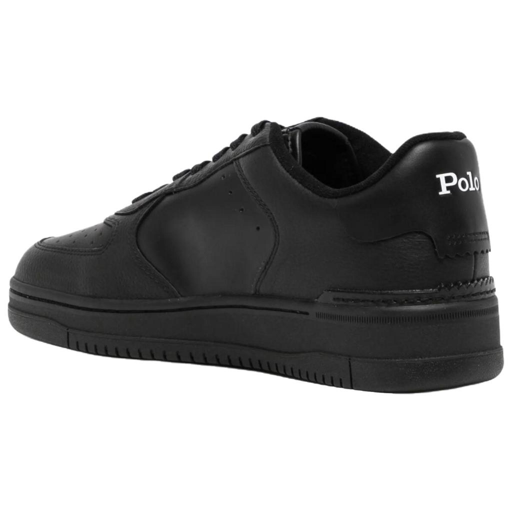 Polo Ralph Lauren Court Leer Mode Ronde Neus Lage Sneakers Heren sneakers Zwart 809891791002