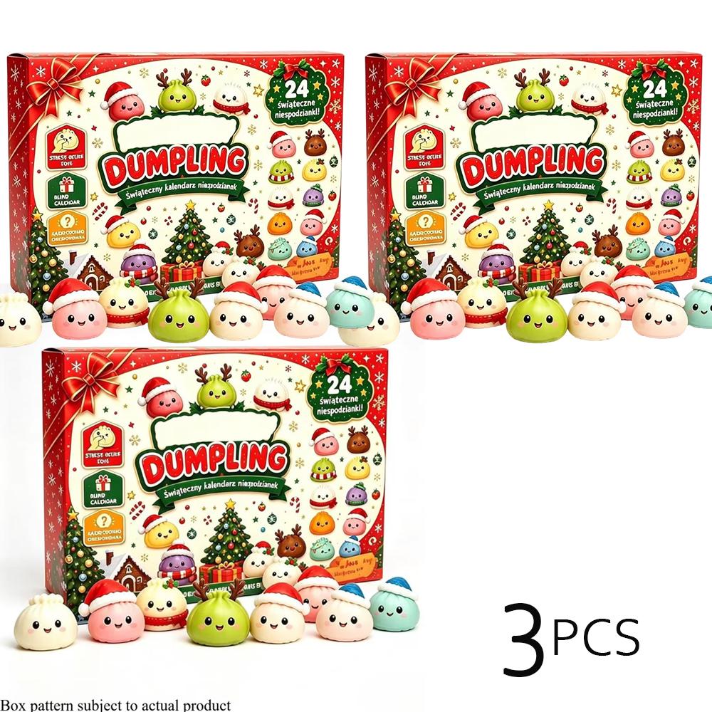 2026 Dumpling Squishy Christmas Advent Calendar 24 Days Countdown Stress Relief Fidget Mystery Surprise Gift Box Holiday Deco