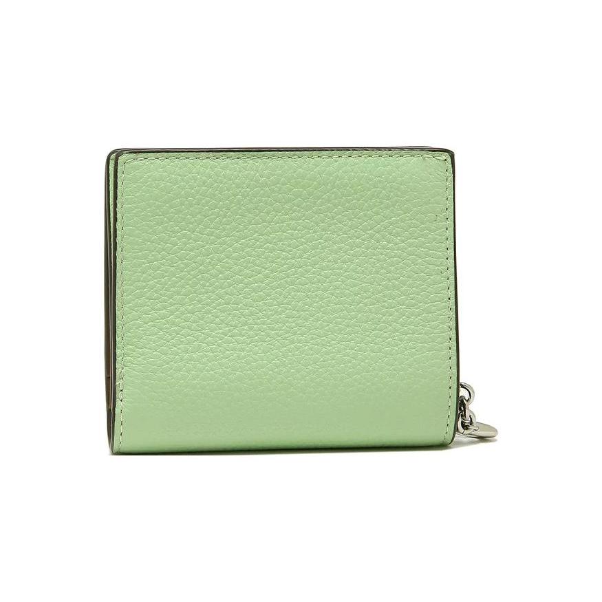 New COACH Snap Wallet Leather Card Holder, Wallet Mini Women's Grass Green C2862-SVTY6