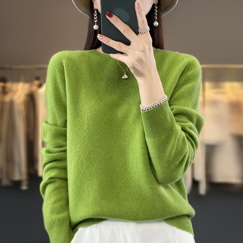 Sweater Women O-neck Cashmere Knitwear Female Pullover Autumn Winter Casual Tops Solid Color Soft Clothing