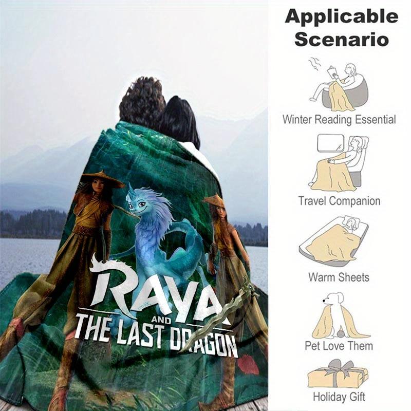 1pc Raya and The Last Dragon Printing Blanket - Soft, All-Season Throw for Living Room, Bedroom,Personalized Gift with Adorable Cartoon Design