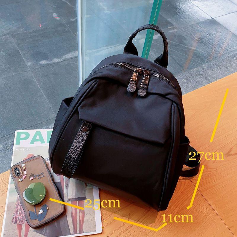 

Trendy Women s Fancy Oxford Cloth Portable All-Match Backpack Black