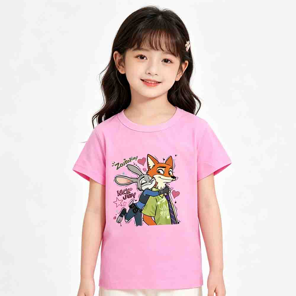 Kids Zootopia 2 Nick Judy Printing Cotton Tshirt
