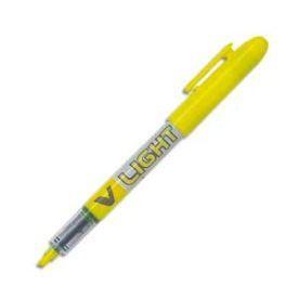 Surligneur - PILOT - V Light - Encre Liquide Jaune - Pointe Biseautée - Lot De 12