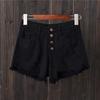 Sommer zerrissene raue Kante Jeansshorts Damen Übergröße mm große Größe hohe Taille weiter Bein Hotpants Trend