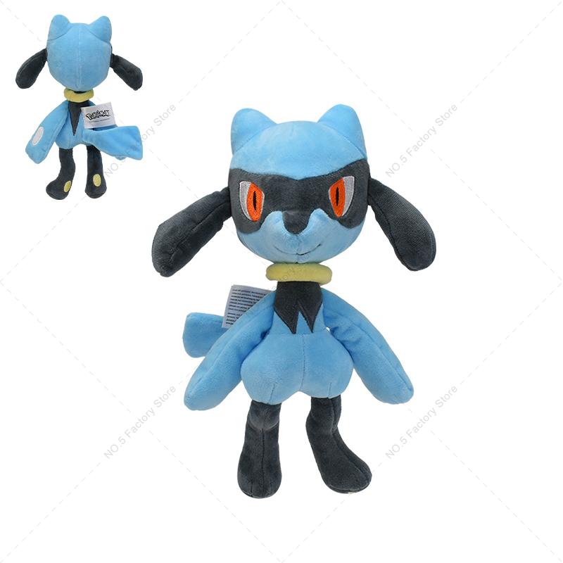 16-31cm Standing Lucario Shiny Plush Doll Cute Mega Riolu Animal Stuffed Quality Peluche Toy Children Halloween Gifts