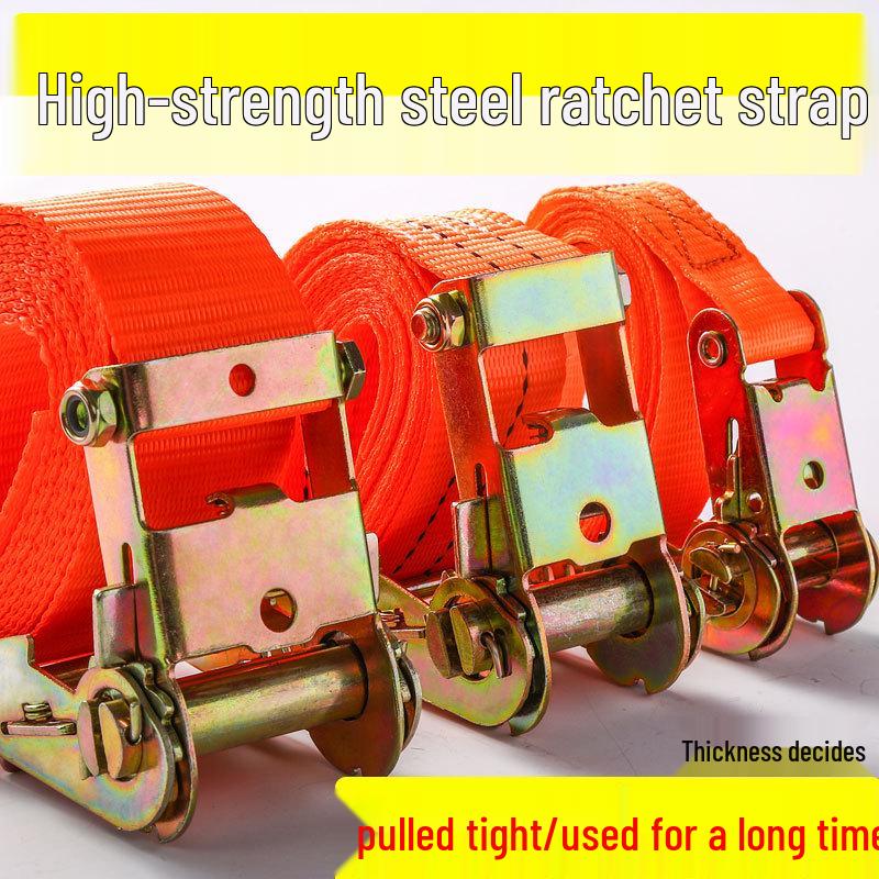 5cm Genuine Polyester Ratchet Cargo Lashing Strap - Durable Non-Extendable Tie-Down Webbing