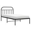 Metal Bed Frame with Headboard Black 100 x 190 cm