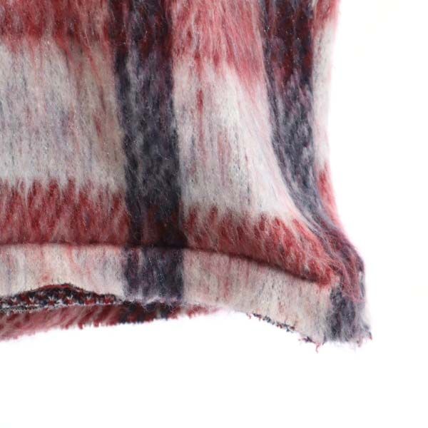 Unused VAST222 17AW Made In Japan Wool Blend Grid Pattern Long Sleeve Shaggy Knit Men's Used