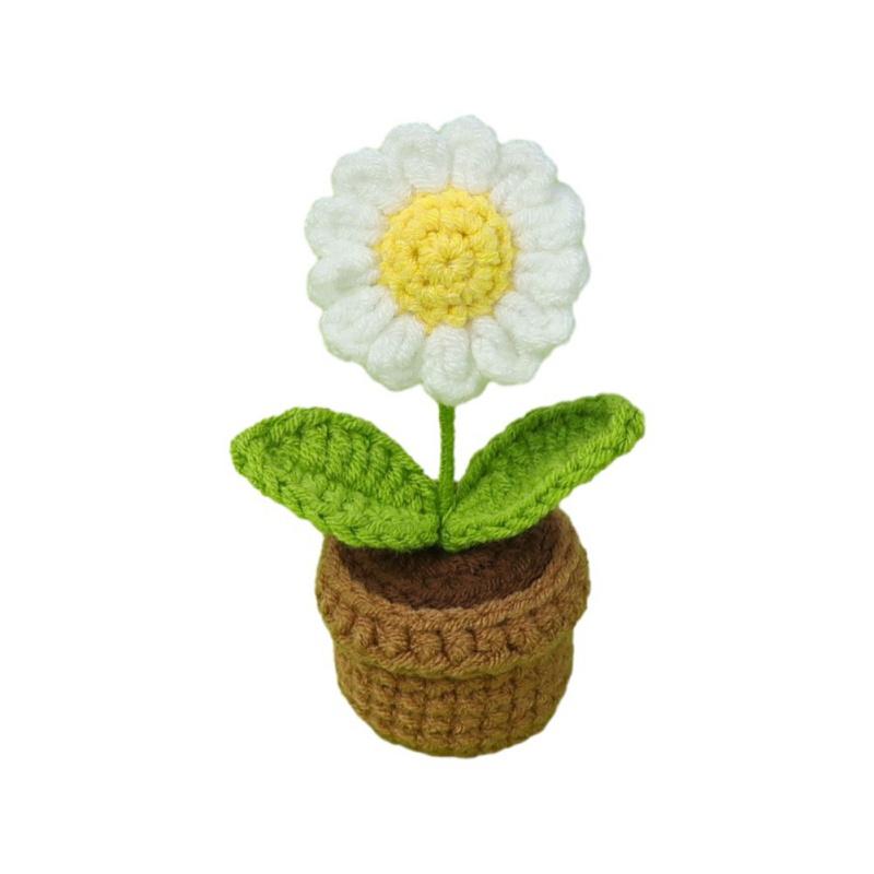 

Плетение искусственных цветов, горшечных растений, симпатичных вязаных растений, украшение стола