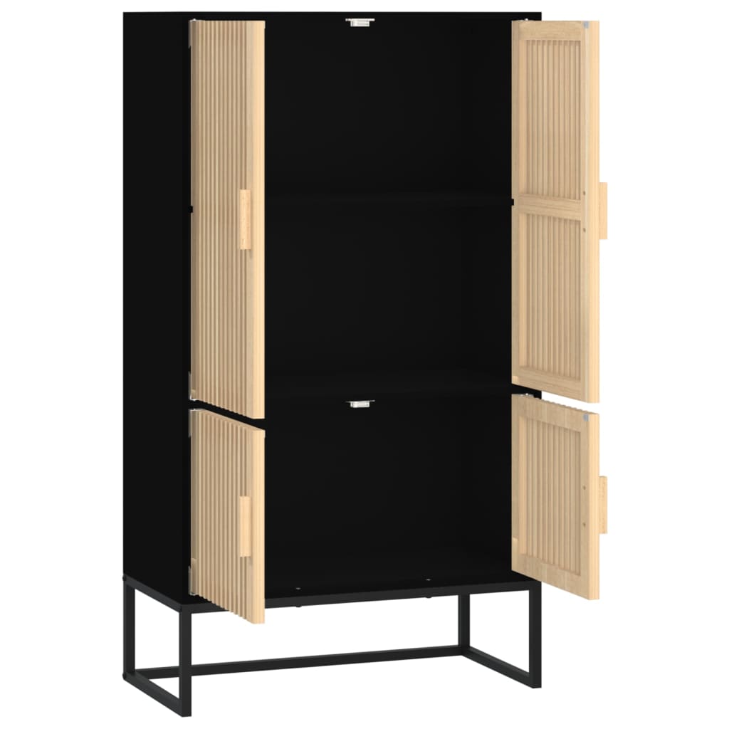 Highboard Black 70 X 35 X 125 Cm Particleboard