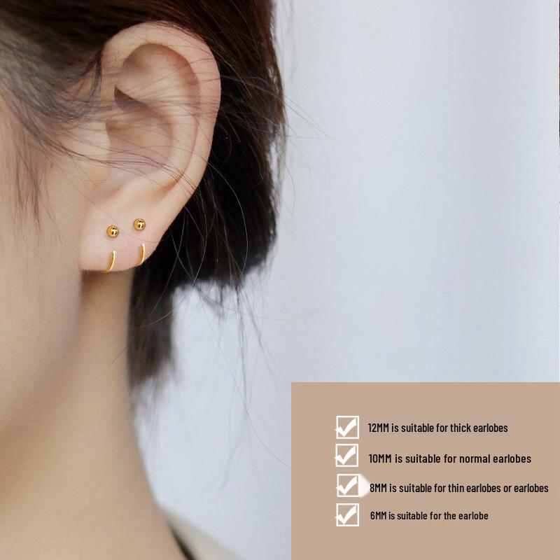 

S925 Sterling Silver Gold-Plated Dangle Hoop Earrings: Fashionable, Versatile Design for Women 925 Silver