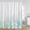 Watercolor Flowers Butterfly Shower Curtains Green Leaves Plants Colorful Floral Bathroom Decorations Polyester Fabric Bath Curt