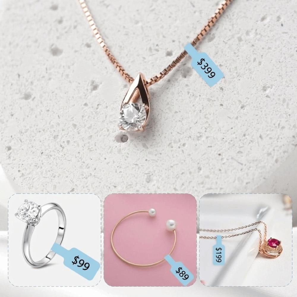 500Pcs Portable Price Tags Blank Kraft Paper Tags Ring Price Tags Sticker Jewelry Display