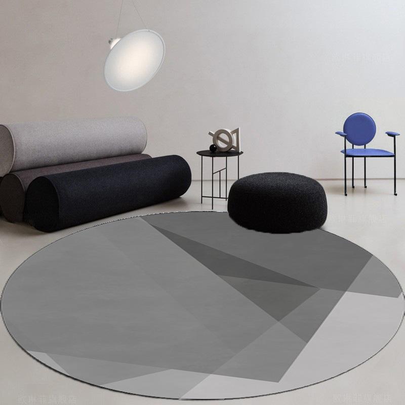 Light Luxury Geometric Round Crystal Velvet Carpet Home Decor Office Study Computer Gaming Chair Floor Mat Bedside Rugs