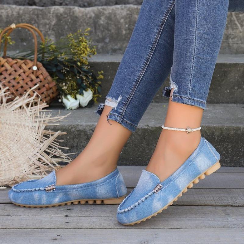 Women's shoes new denim Doudou shoes shallow mouth one pedal women's single shoes