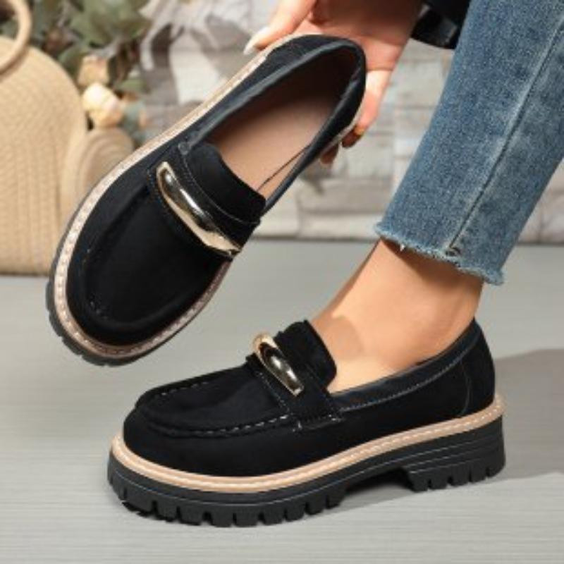 Женская обувь большого размера один ботинок новый стиль плоская подошва толстая подошва повседневная обувь 43 чёрный 1790₽