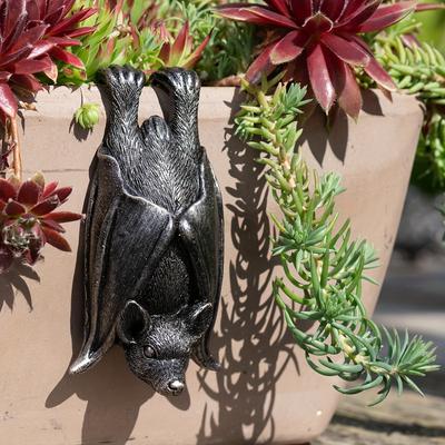 1pc Halloween Bat Vampire Resin Hanging Decor - Perfect for Flower Pots, Walls & Doors | Outdoor Garden Accent,Plant Pot Hanging