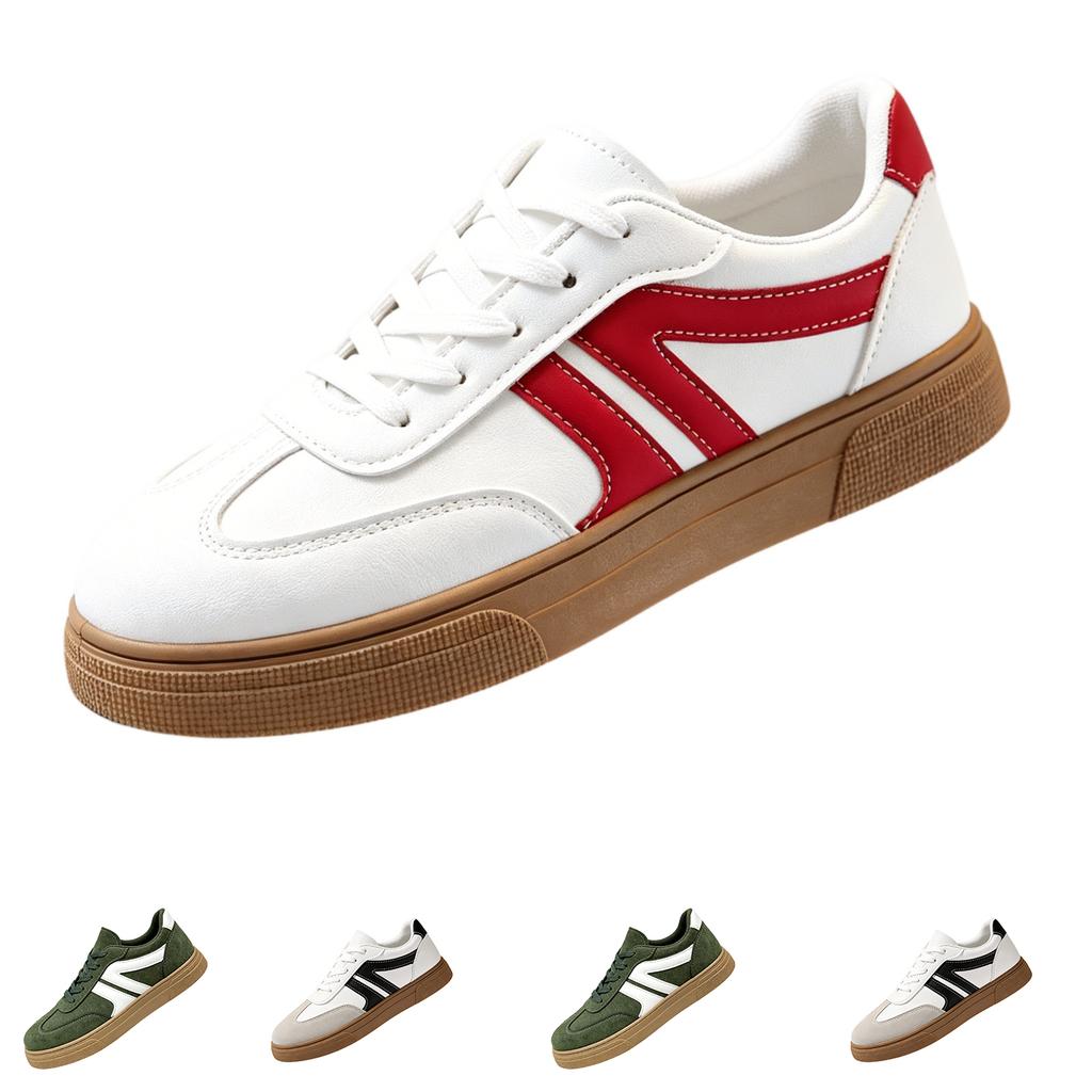 Women's Lace-Up Casual Flat Shoes Lightweight Comfortable Outdoor Sneakers Durable Rubber Sole Versatile Design for Everyday Wear