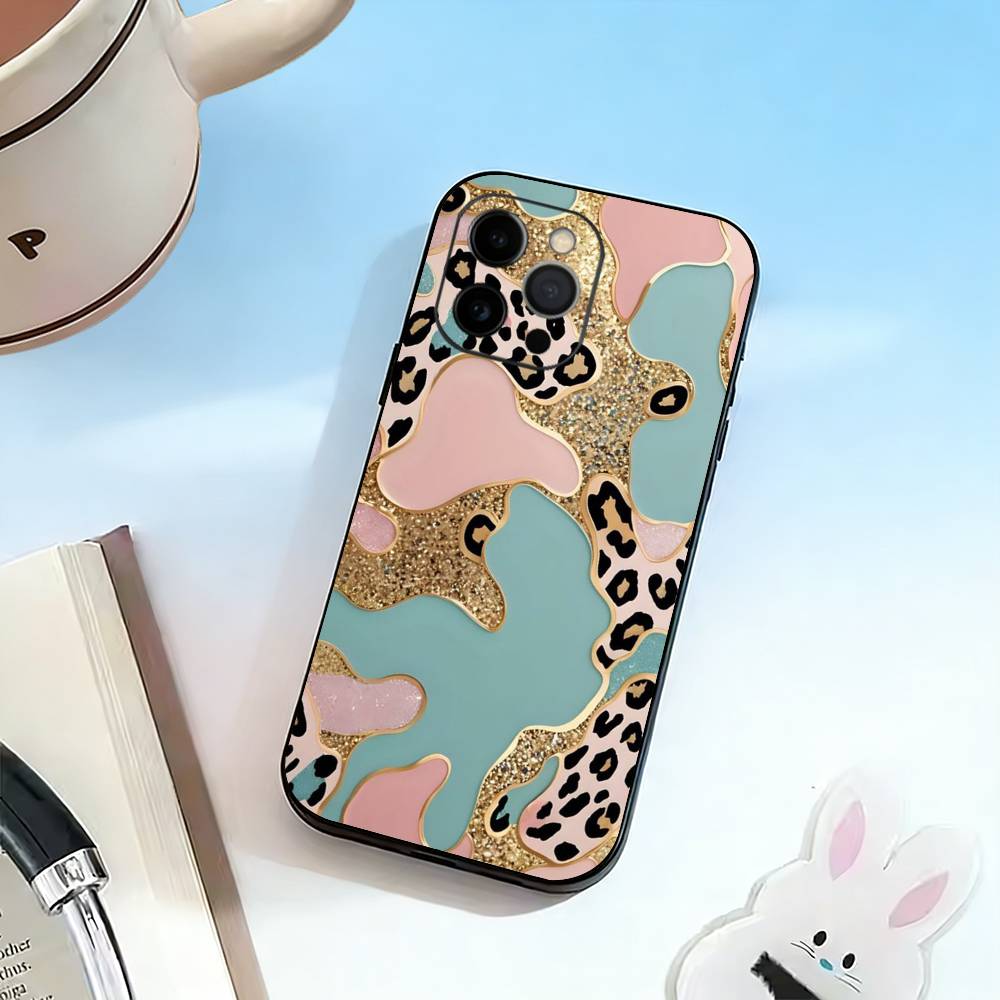 

leopard print Phone Case Silicone Soft For IPhone 17 16 15 14 13 12 11 X XR Plus Pro Max Plus iPhone16e