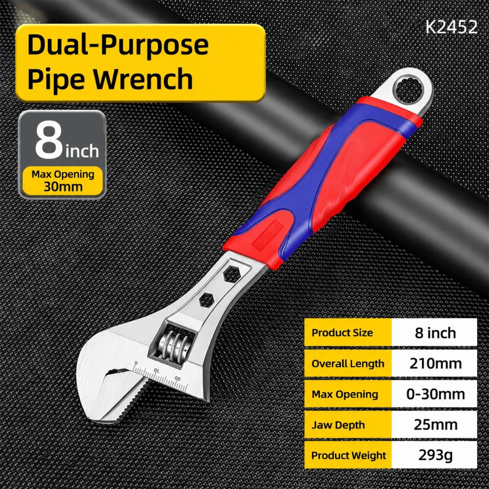 Wide Jaw Wrench Tool Thick Body Pipe Hand Gear Strong Clamp Force Repair Hand Set Household Fix 8 inch 0-30mm