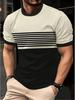 Fashion Men's T-Shirt Striped Pattern Short Sleeve Tee Summer Striped 3D Print Street Trend Simple Oversized Casual T-Shirt Men