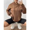 Damen Kapuzenpullover Langarm Lockerer Schnitt Einfarbige Lässige Pullover-Oberteile