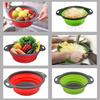 Silicone Folding Drainer Basket Drain Device Multifunctional Collapsible Colander Food Grade Fruit Vegetable Washing Basket