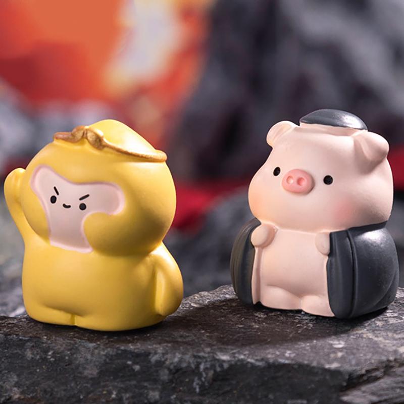 5Pcs/Set Cartoon Mini Resin Journey To The West Doll Miniatures Figurines Ornament Cute Fairy Garden Micro Landscape Diy Craft