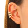 Minimalist Glossy Triple-Layer U Ear Cuff: Luxurious, Non-Piercing European & American Style Jewelry for Women