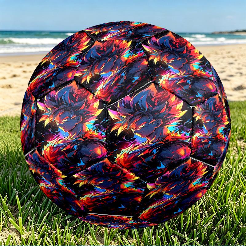 DRAGON BALL Print Size 5 Soccer Ball, PU Wear Resistant Football for Match Training and Daily Practice, Birthday Gift for Soccer Fans