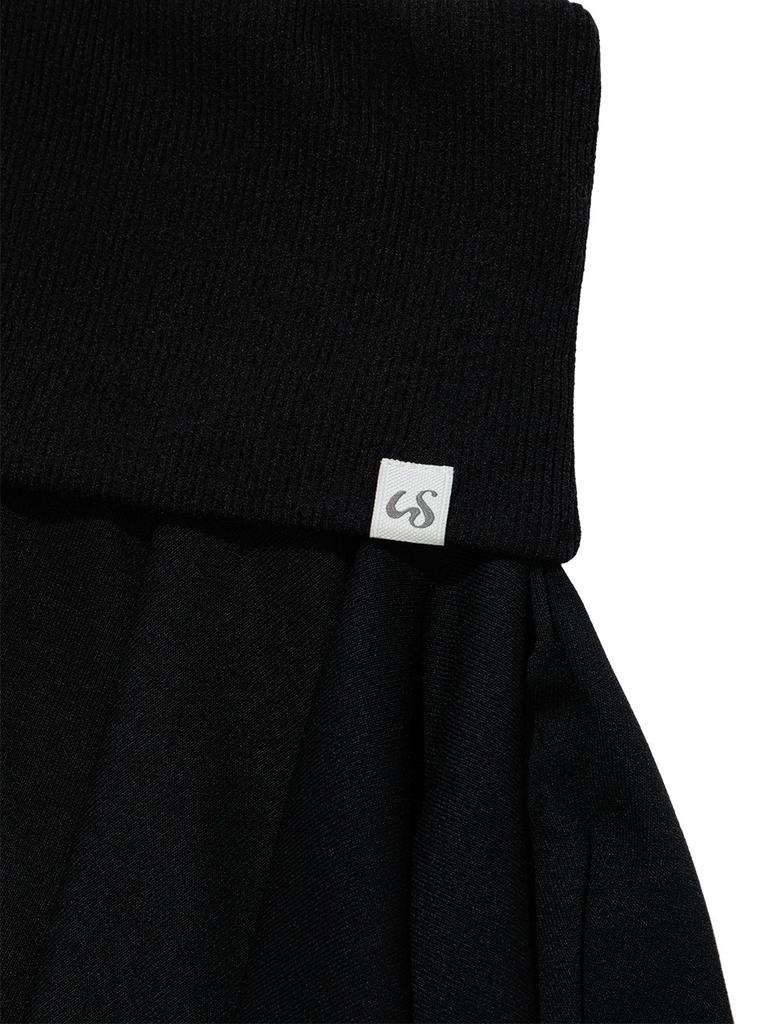 Eogeulliswedou Soft Contrast Flare Skirt (Black)
