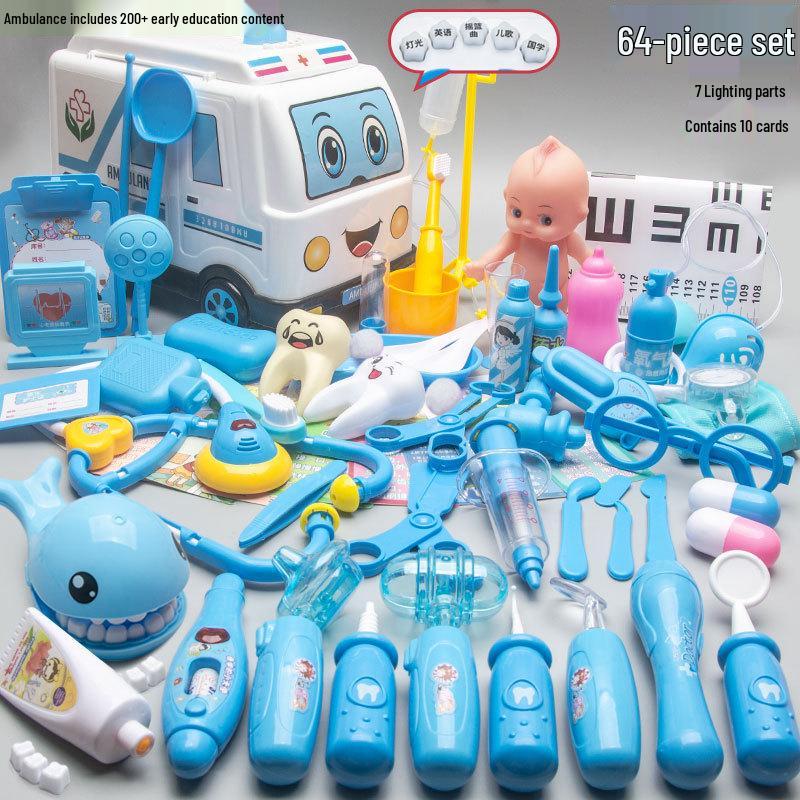Kids' Doctor Playset: Medical Tools, Stethoscope, Injection, Ambulance