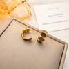 Silver Needle Clover Stud Earrings: Retro Hong Kong Style, Elegant and Fashionable Women's Luxury Jewelry.