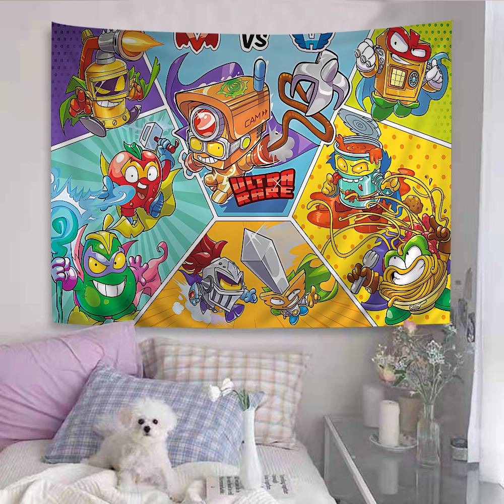 Cute Cartoon Super Zings DIY Wall Tapestry Hanging Tarot Hippie Wall Rugs Dorm INS Home Decor