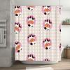 Pink Cow Printed Shower Curtain Cute Bathroom Decor for Kids Bathrooms Waterproof Fabric with Hook Rings Set (180x245cm)