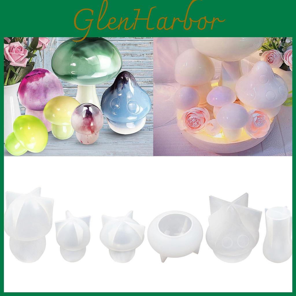 6 Crafts Pcs Ornament Mushroom Silicone Molds Epoxy Jewelry Mold Resin Casting Pendant Mold Suitable For Diy Crafts