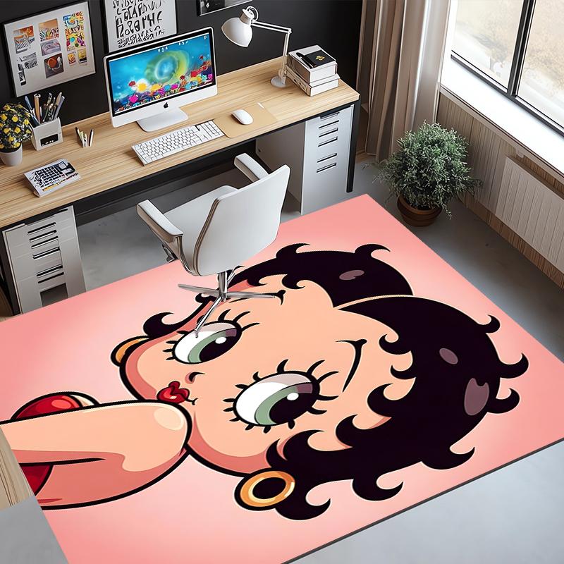 Betty Boop Pattern Rug, Indoor/Outdoor Mat, for Picnic, Gameroom, Bedroom, Office, Living Room, Home Decor Carpet, Birthday Gift