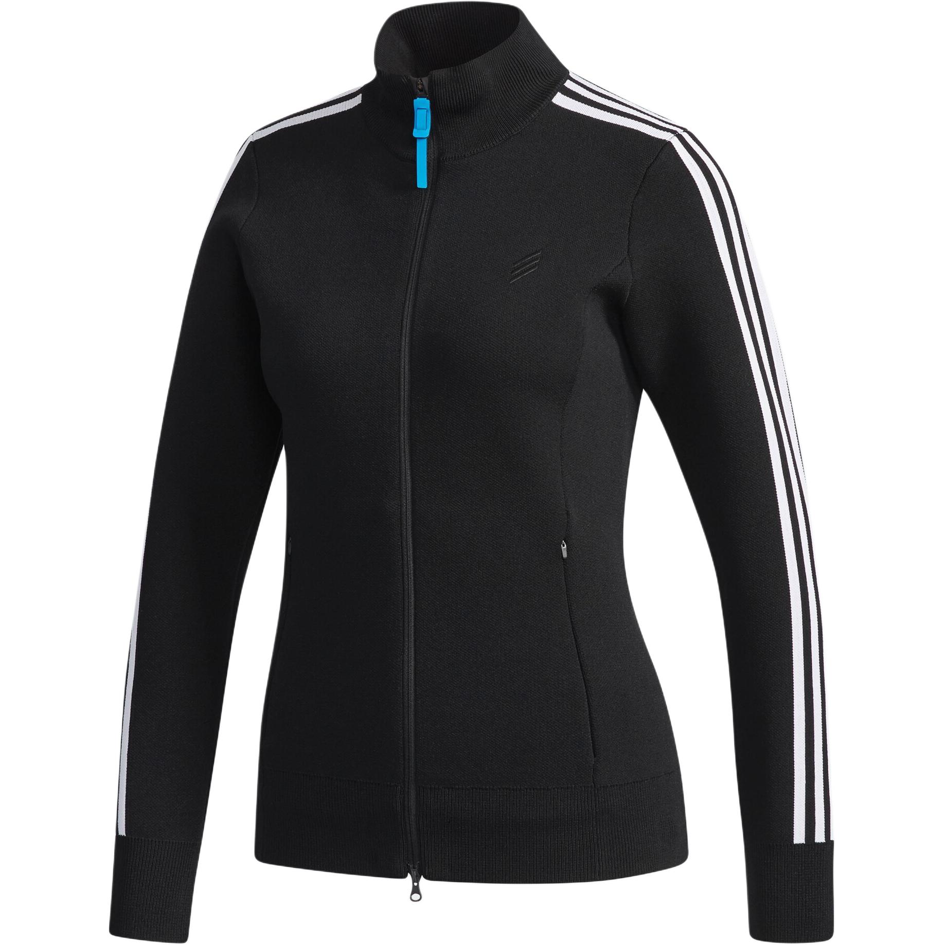 

Adidas Striped Design Knit Mock Neck Comfortable Jacket Women Jacket Black DJ2057 L