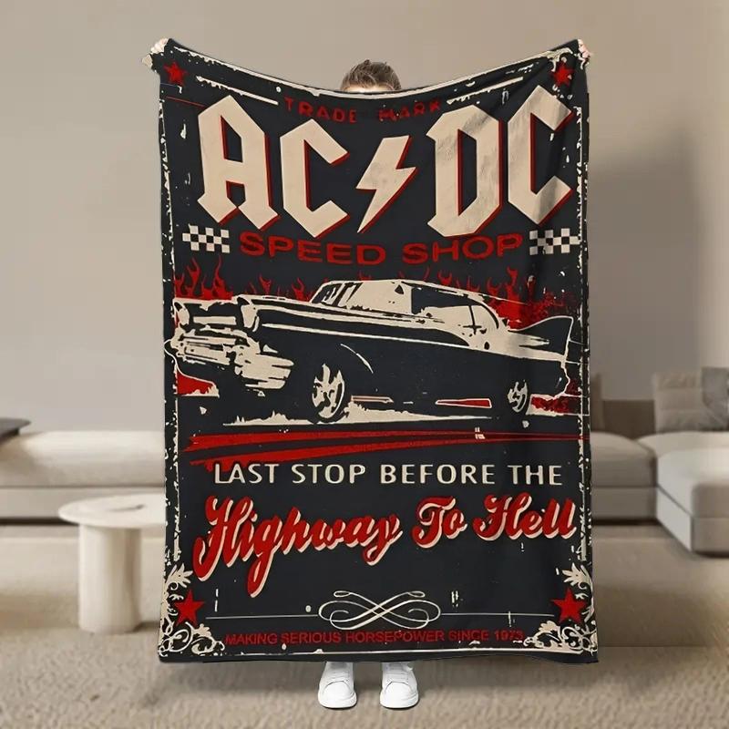 Rock Singer A-AC D-DC Band Fleece Blanket for Bed Bedroom Sofa Soft Flannel Throw Fluffy Children Adult Picnic Blanket Kids Gift
