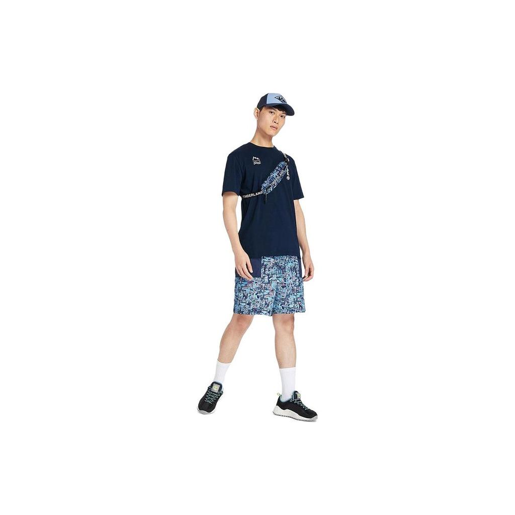 Timberland Back Print Casual Breathable Short Sleeve T-Shirt Men Tops Dark-Blue A2DVC-451