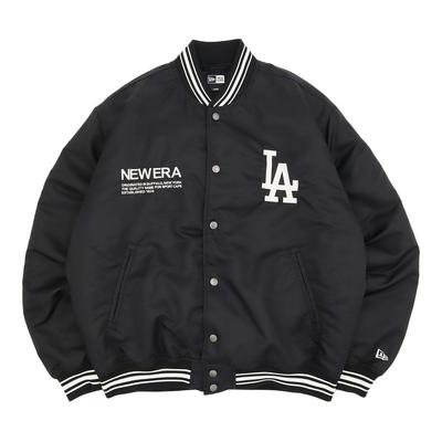 New Era Nylon Varsity Jakke MLB Los Angeles Dodgers Shohei Ohtani LA Sort Størrelse M Eksklusiv til ONSPOTZ og Unisex Beklædning Streetwear Stilfuldt Outfit