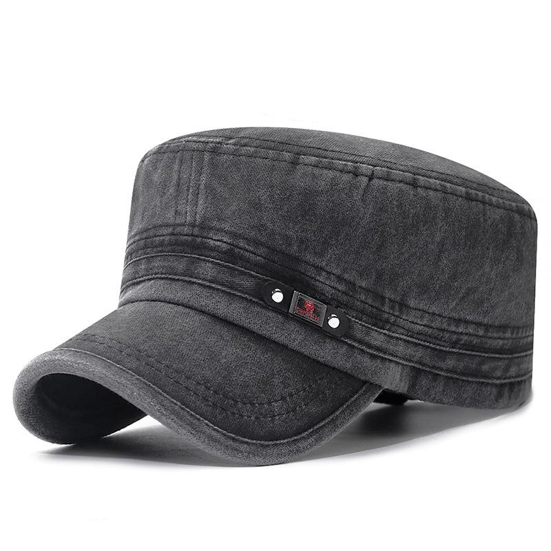 Cappello a visiera da uomo in cotone lavato effetto invecchiato - Traspirante a tesa piatta per Autunno/Inverno