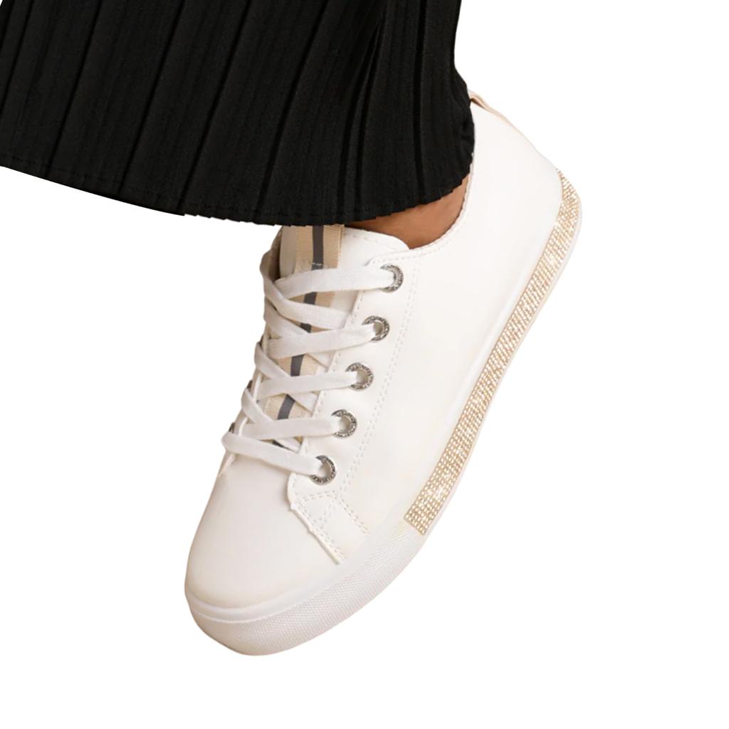 Where's That From Womens/Ladies Splendor Crystal Trim Trainers